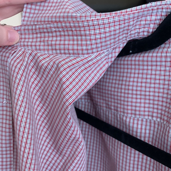 MENS SIZE LARGE SALVATORE FERRAGAMO COTTON DRESS SHIRT RED PLAID - Picture 7 of 14